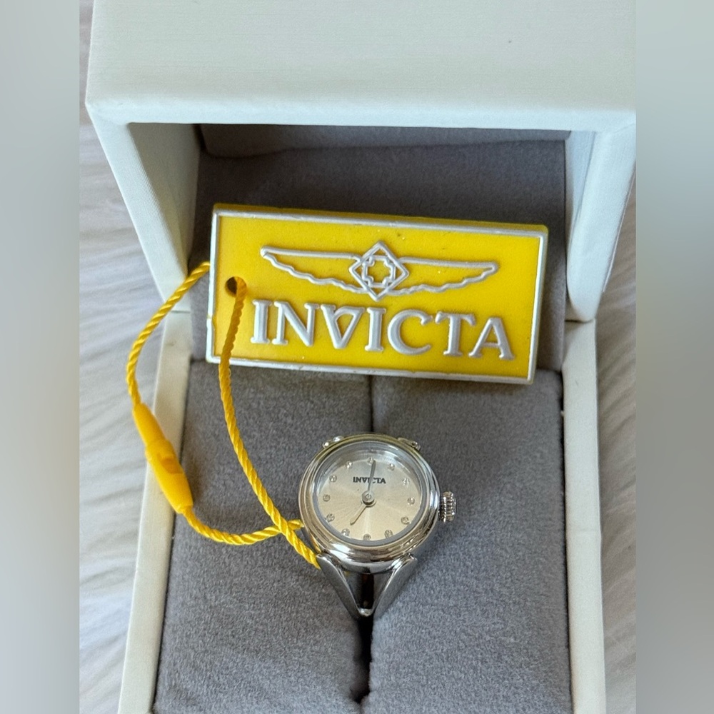 Invicta Angel Ring Watch 44480 Silver Tone 17.5mm Stainless Steel - Picture 3 of 7